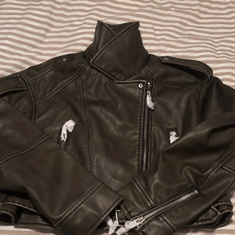 NWT Blank NYC Distressed Faux Leather Jacket